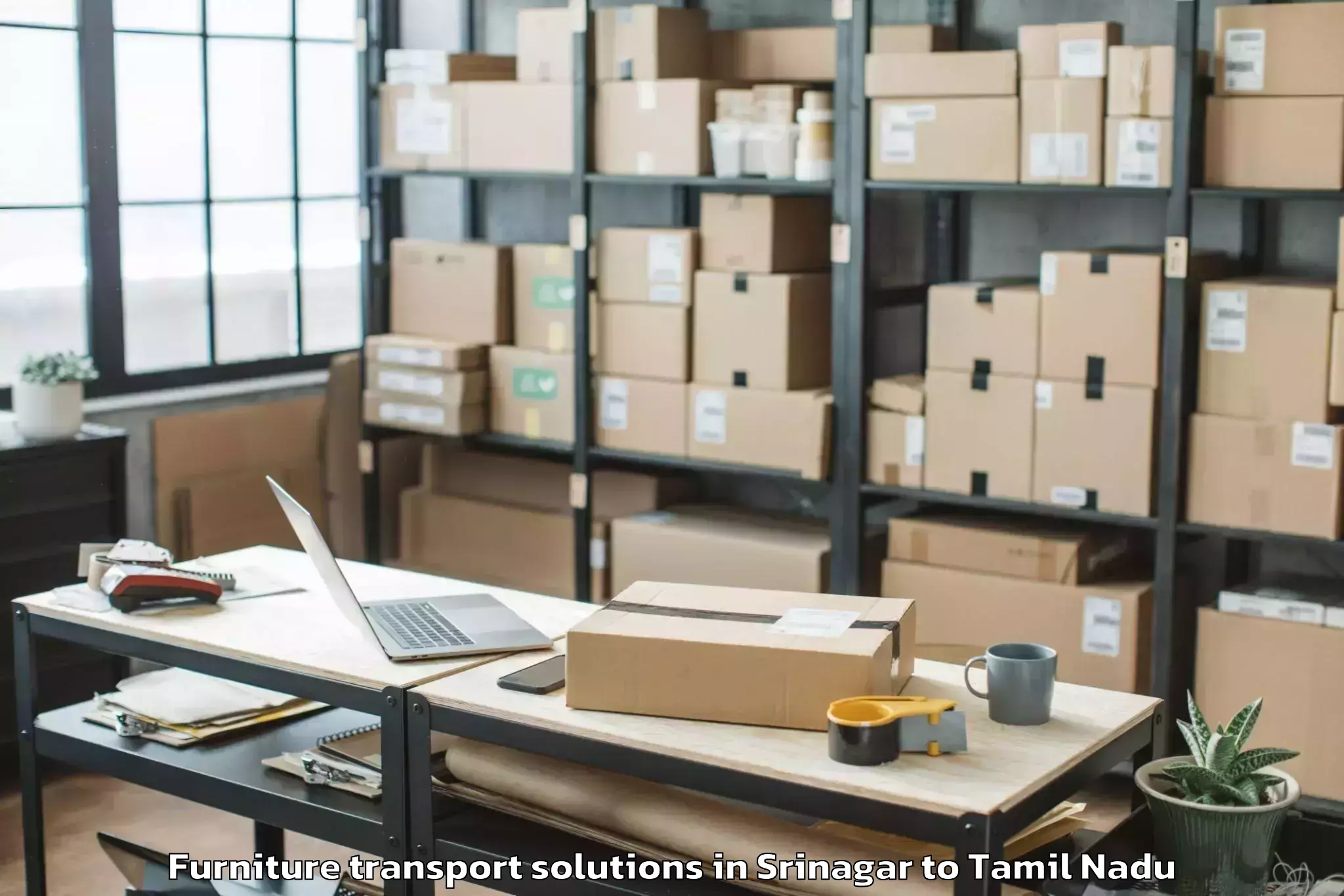 Easy Srinagar to Coimbatore North Furniture Transport Solutions Booking